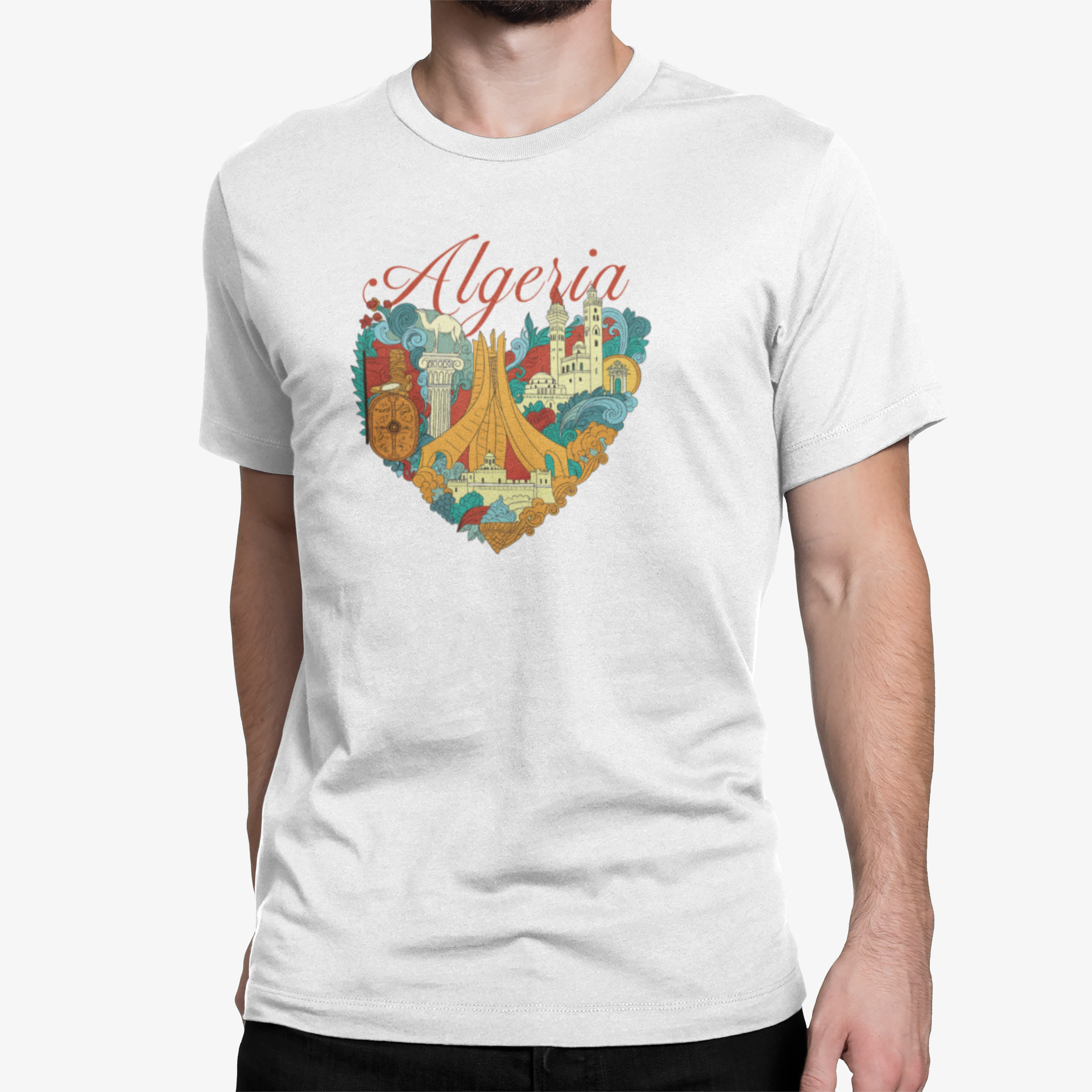 T-Shirt hommes - Coeur Algéria